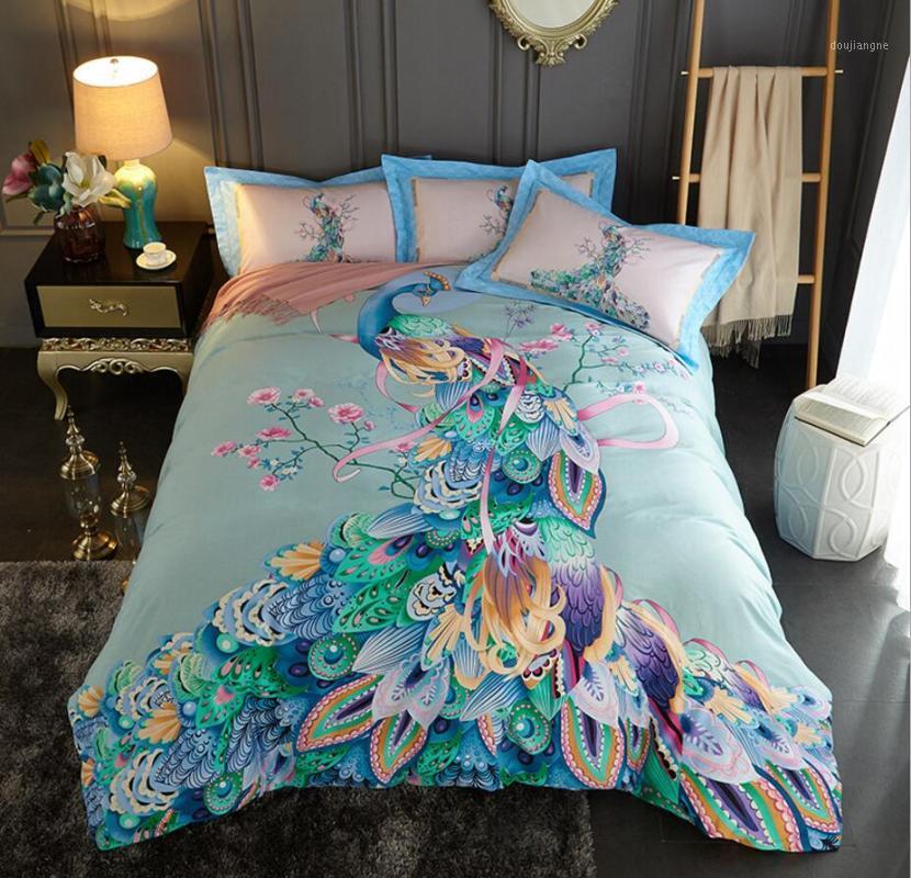 New Peacock Reactive Printing bedding sets king size 4pcs 100%cotton Bohemia duvet cover bed sheet bedclothes pillowcases1
New Peacock Reactive Printing bedding sets king size 4pcs 100%cotton Bohemia duvet cover bed sheet bedclothes pillowcases1