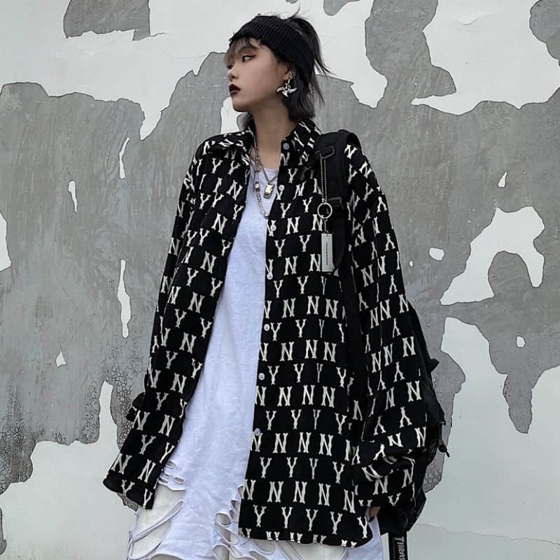 New Punk Long-sleeved Oversized Shirt Women Blouse 2021 Early Autumn Ins Korean Dark Letter Printing Loose Casual Trend Goth Top Ys60, Black
New Punk Long-sleeved Oversized Shirt Women Blouse 2021 Early Autumn Ins Korean Dark Letter Printing Loose Casual Trend Goth Top Ys60, Black