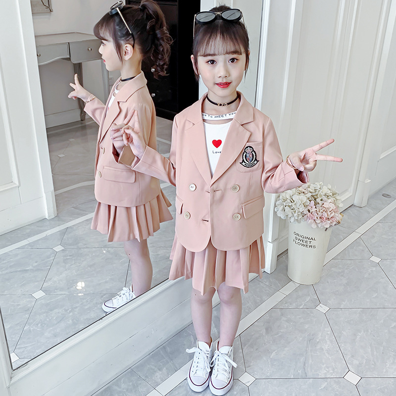 Childrenswear Female Autumn CHILDREN'S Business Suit Girls Autumn Clothing New Style Girls Autumn Suit Girls ChildrenswearX1019