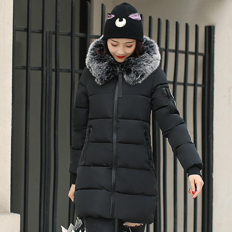 hooded plus size 3XL long women winter jacket with fur collar warm thick parka cotton padded female fashion womens coat 201127