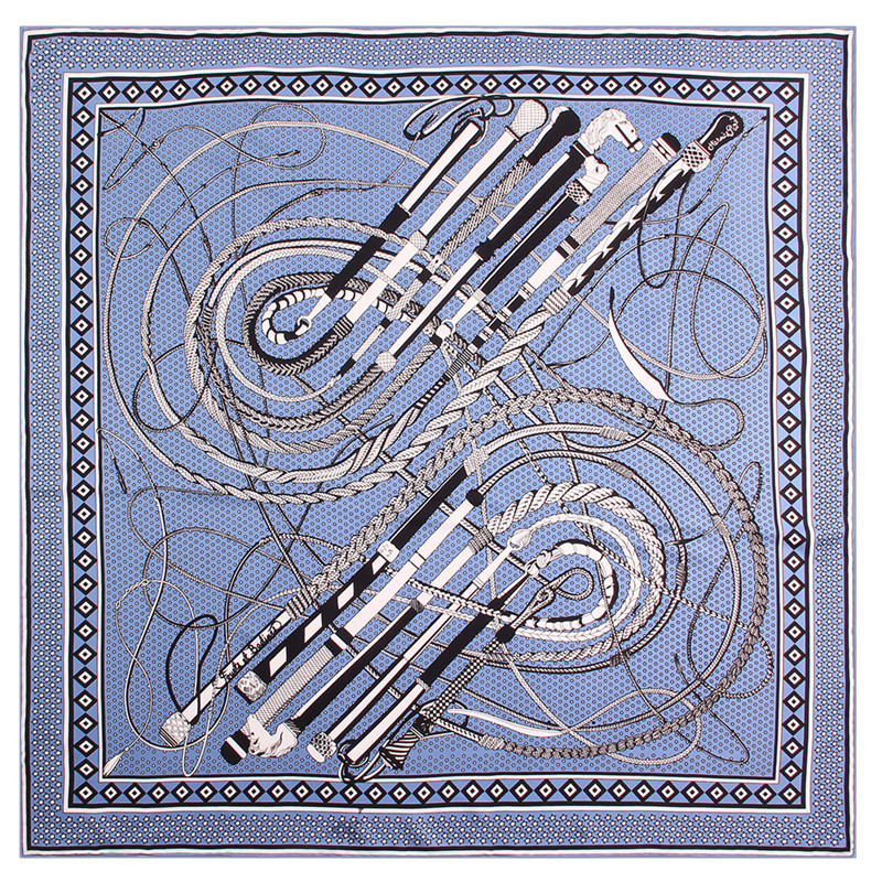 Twill Silk Square Scarf Women Shawl Hijab Scarf Bandana Double-Sided Hand Rolled Edge Head Scarves For Lady