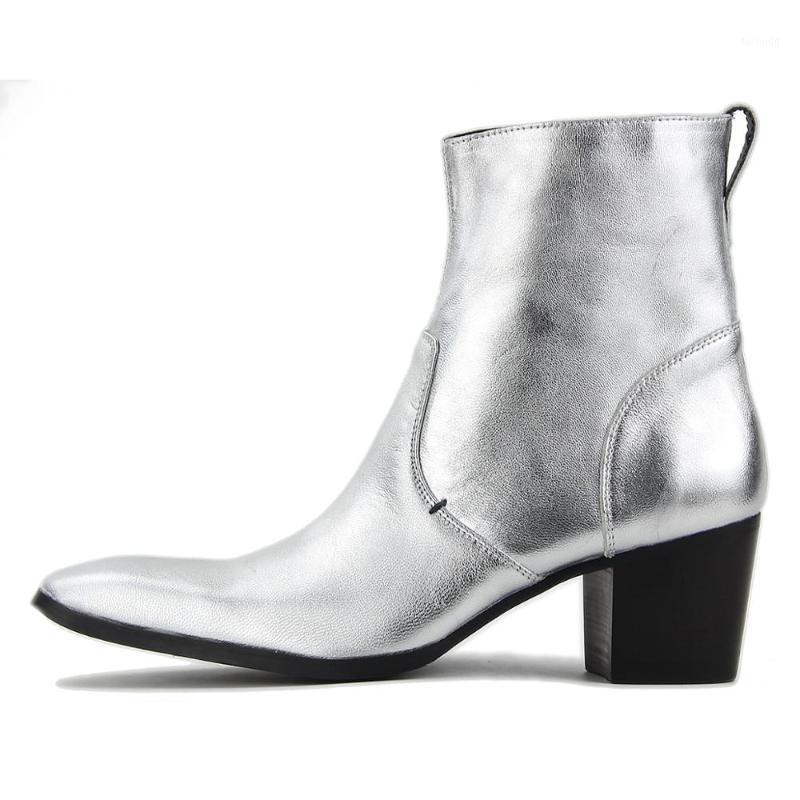 Men's Boots high heel boots Motorcycle Ankle Zipper Calfskin Genuine Leather Shoes footwear1, Silver with belt
Men's Boots high heel boots Motorcycle Ankle Zipper Calfskin Genuine Leather Shoes footwear1, Silver with belt