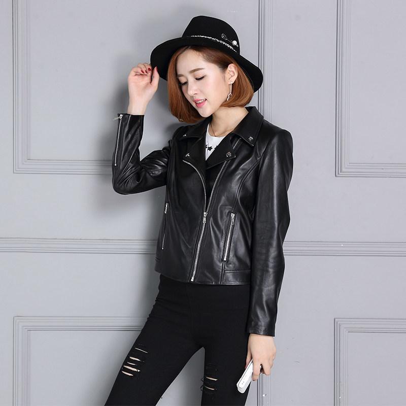 Sheepskin Coat Womens Genuine Leather Jacket Spring Autumn New Loose Short Long Sleeve Biker Moto Leather Jacket Outwear Black
Sheepskin Coat Womens Genuine Leather Jacket Spring Autumn New Loose Short Long Sleeve Biker Moto Leather Jacket Outwear Black