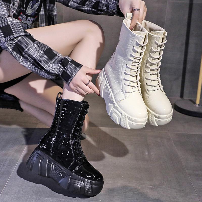 Winter women's Plush medium boots 2021 new British style muffin show thin thick bottomed short boots, Beige
Winter women's Plush medium boots 2021 new British style muffin show thin thick bottomed short boots, Beige