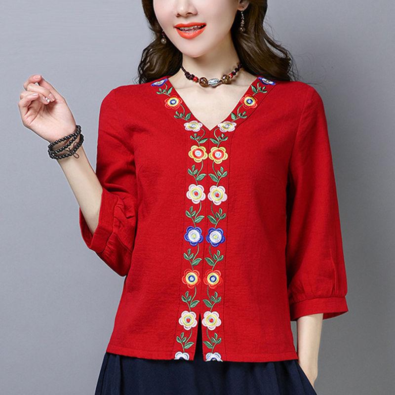 2021 Summer Spring Women Clothing , Woman V Neck Floral Embroidery Red 100% Cotton Top Blouse , Tops Shirts for Woman
2021 Summer Spring Women Clothing , Woman V Neck Floral Embroidery Red 100% Cotton Top Blouse , Tops Shirts for Woman