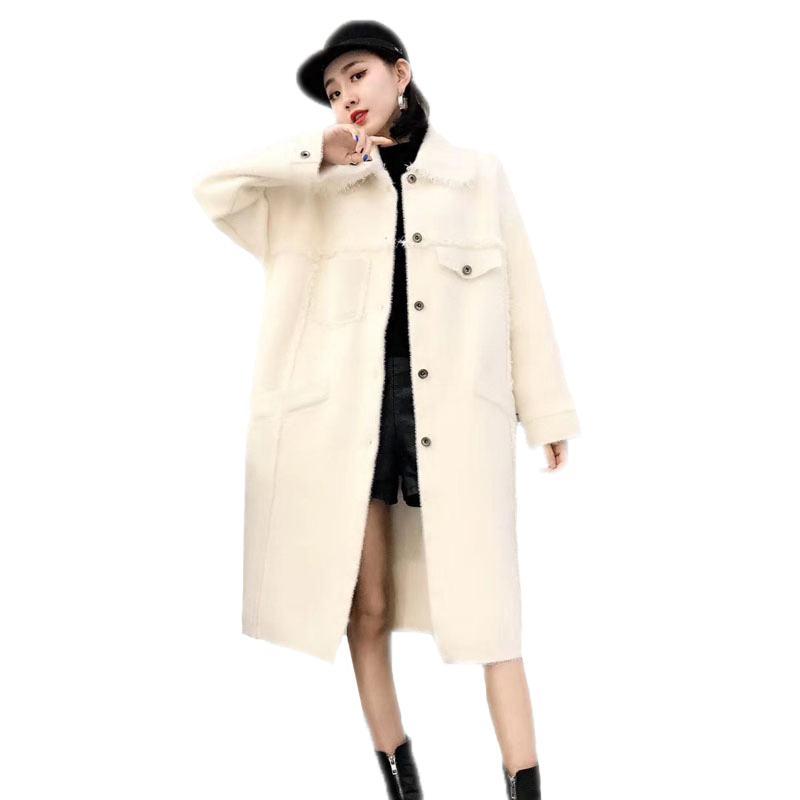 Women Winter Faux Coats 2020 New Female Loose Single Breasted Warm Thick Turn-down Collar Fake Fur Jacket Outerwear B90, Beige 
Women Winter Faux Coats 2020 New Female Loose Single Breasted Warm Thick Turn-down Collar Fake Fur Jacket Outerwear B90, Beige