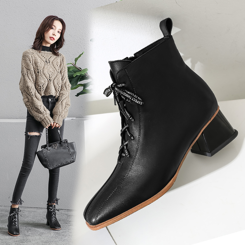 2021 in Hot 22-25cm Spring and Autumn Head Women's Lace Boots Soft Shoes HXEI, Black
2021 in Hot 22-25cm Spring and Autumn Head Women's Lace Boots Soft Shoes HXEI, Black