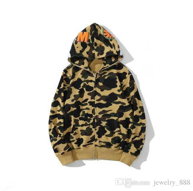 Fashion designer Hoodie shark coat luminous cardigan Hoodie men's women's hip hop fashion brand black and white color camouflage loose sweat
Fashion designer Hoodie shark coat luminous cardigan Hoodie men's women's hip hop fashion brand black and white color camouflage loose sweat