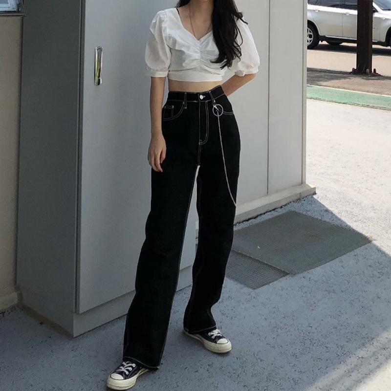 KALENMOS Woman Jeans High Waist Wide Leg Denim Trousers Black Streetwear Vintage Quality 2020 Fashion Harajuku Straight Pants
KALENMOS Woman Jeans High Waist Wide Leg Denim Trousers Black Streetwear Vintage Quality 2020 Fashion Harajuku Straight Pants