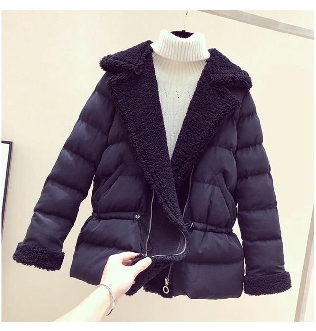 Han edition of the cotton female winter long lambs wool cottonpadded jacket down cottonpadded jacket with thick coat ins 201027