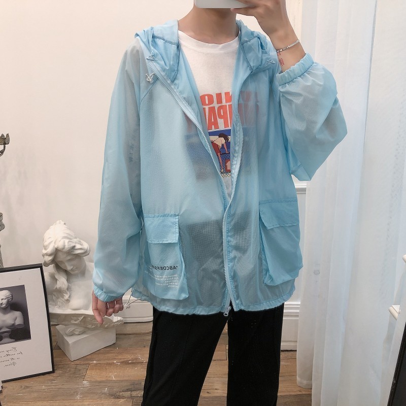 2019 New Summer Sun UV Protection Fashion Cargo Pocket Thin Coats Outdoor Clothing QuickDrying AntiUV Charge Hooded Jacket T200502