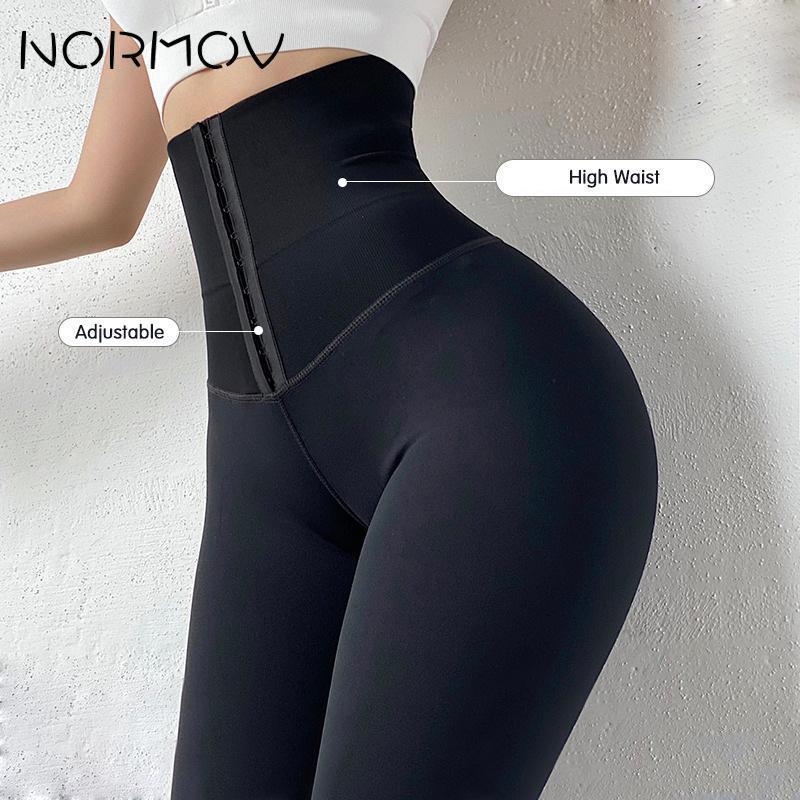NORMOV High Waist Yoga Leggings Fitness Stretchy Sport Leggings Sports Gym Leggings Push Up Women Tights Yoga Pants Hot Solid 201202
