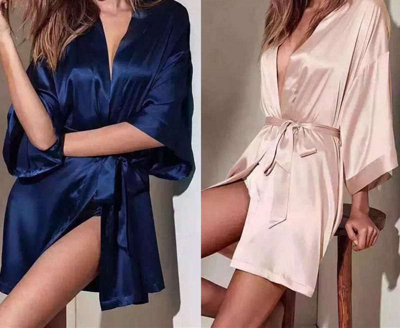 Lady Silk Satin Kimono Robe Dressing Gown Wedding Bridesmaid Sleepwear Bathrobe, Blue
Lady Silk Satin Kimono Robe Dressing Gown Wedding Bridesmaid Sleepwear Bathrobe, Blue