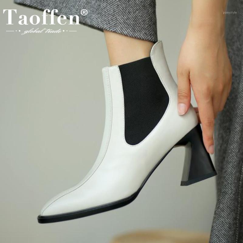 TAOFFEN Genuine Leather Women Ankle Boots Fashion High Heel Winter Shoes Woman Retro Warm Office Lady Footwear Size 33-401, White
TAOFFEN Genuine Leather Women Ankle Boots Fashion High Heel Winter Shoes Woman Retro Warm Office Lady Footwear Size 33-401, White
