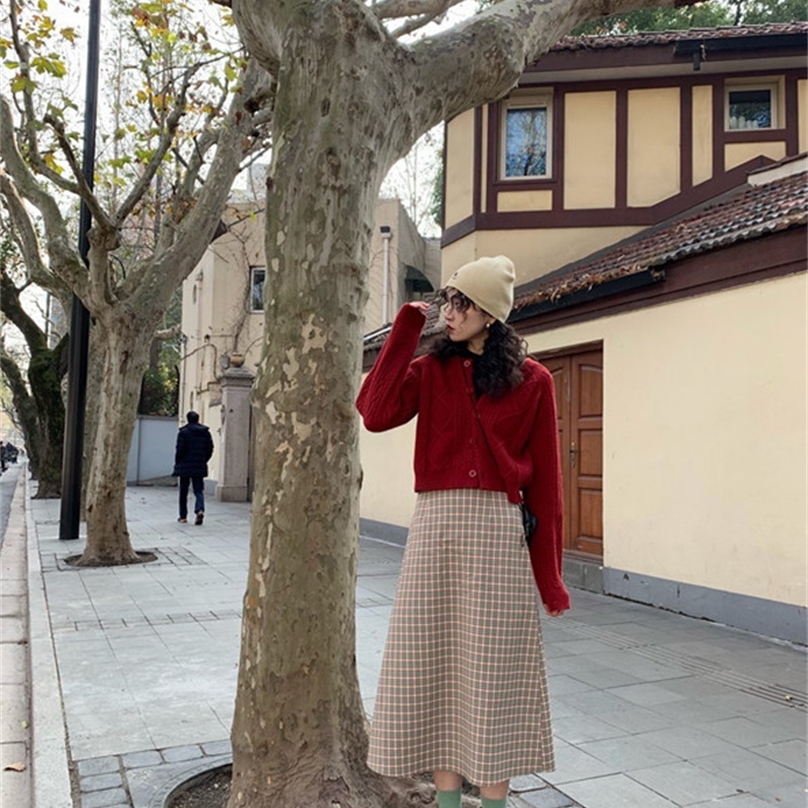 autumn lazy wild Korean knit sweater cardigan women loose outer jacket short style thickening trend 201222