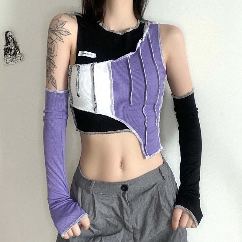 2021 Female Fashion Contrast Sexy Short T-shirts New High Street Shirts Thin Club Clothes Party 20OI, Purple
2021 Female Fashion Contrast Sexy Short T-shirts New High Street Shirts Thin Club Clothes Party 20OI, Purple