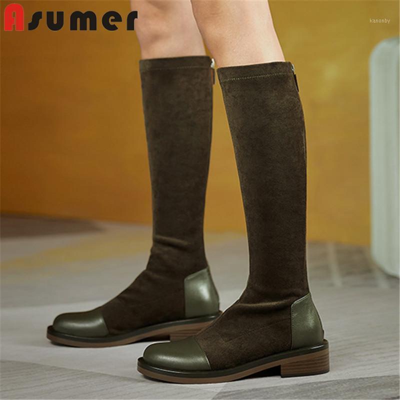 Asumer 2021 top quality genuine leather +flock knee high boots women low heel casual shoes autumn winter long boots woman1, Beige
Asumer 2021 top quality genuine leather +flock knee high boots women low heel casual shoes autumn winter long boots woman1, Beige