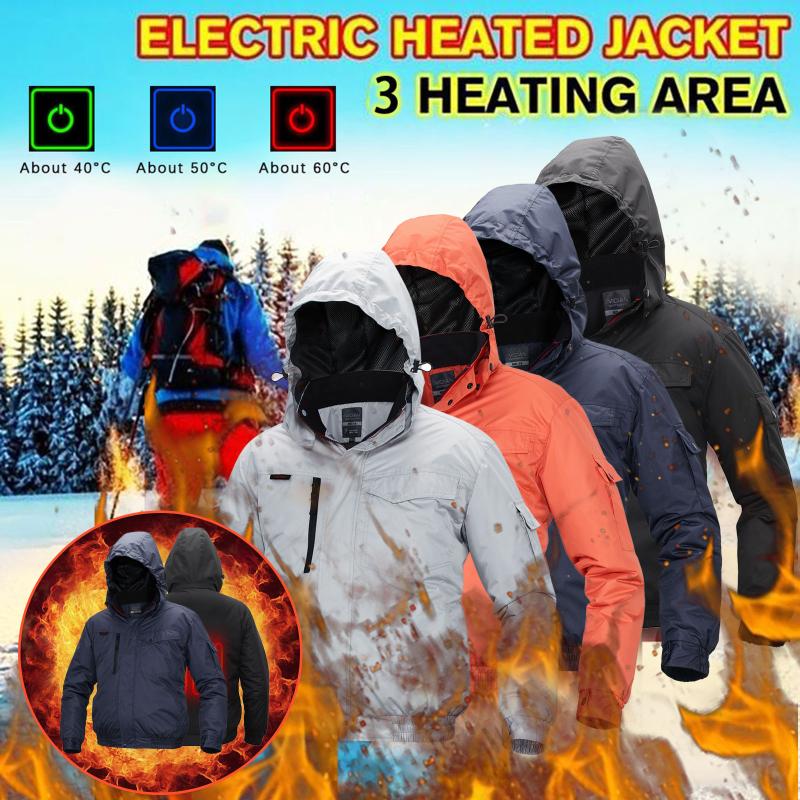 Men's Heating Jacket Coat Fashion Casual USB Winter Warm Hooded Waterproof Breathable Electric Cotton Camping Hiking Outerwear, As photo
Men's Heating Jacket Coat Fashion Casual USB Winter Warm Hooded Waterproof Breathable Electric Cotton Camping Hiking Outerwear, As photo