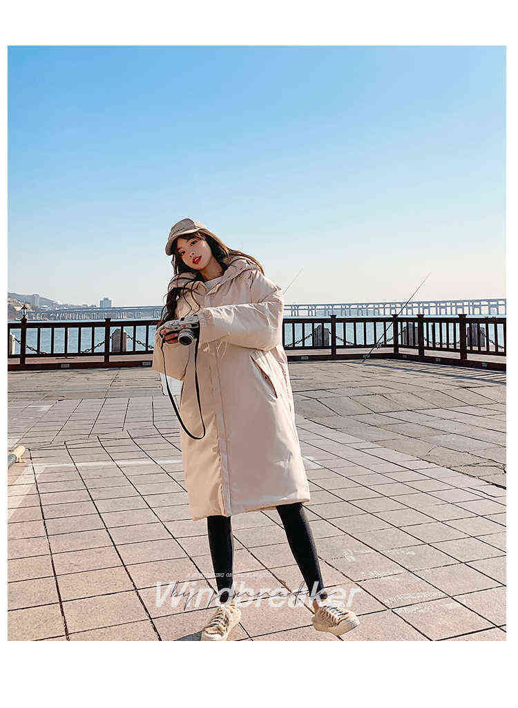 Down Cotton Padded Jacket Women's Winter Korean Loose Medium and Long Parkas Winter Jacket Women 211221wtt