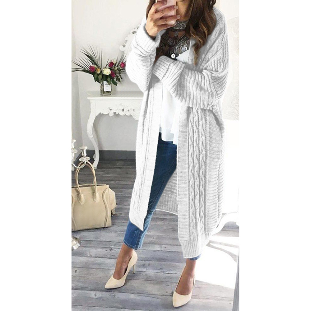 Umeko Autumn and Winter Women's Fashion Casual solid long sleeve pockets Oversized Clothing Knitted Cardigan Clothes coat 201031