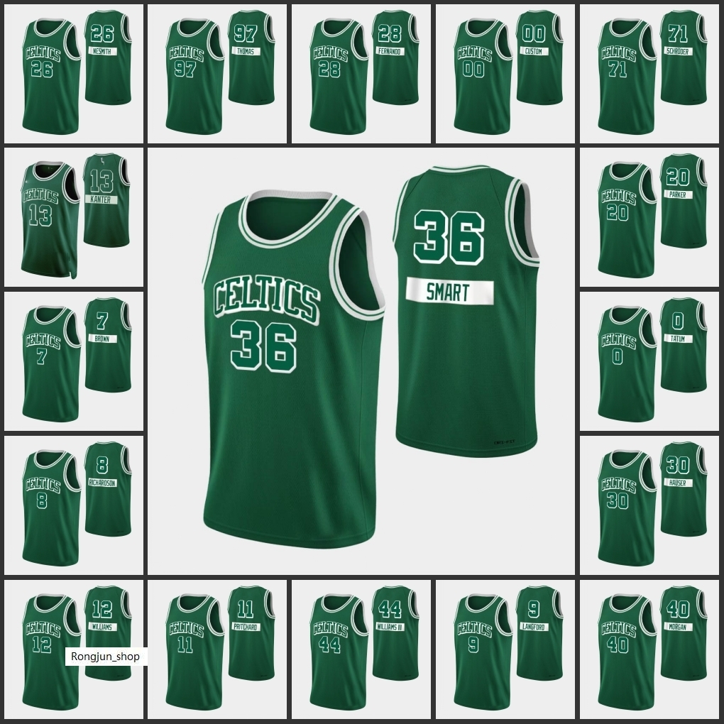 Screen Print Bostons Basketball Jayson Tatum Jaylen Brown Josh Richardson Romeo Langford Marcus Smart Celtic Custom 75th Anniversary Green Jersey Printed
Screen Print Bostons Basketball Jayson Tatum Jaylen Brown Josh Richardson Romeo Langford Marcus Smart Celtic Custom 75th Anniversary Green Jersey Printed