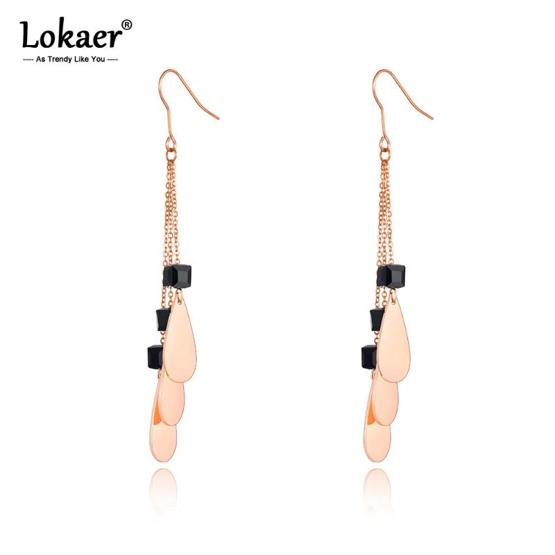 Lokaer Titanium Steel Bohemia Tassel Long Earrings Jewelry Rose Gold Black CZ Crystal Vacation Dangle Earrings For Women E20284
Lokaer Titanium Steel Bohemia Tassel Long Earrings Jewelry Rose Gold Black CZ Crystal Vacation Dangle Earrings For Women E20284