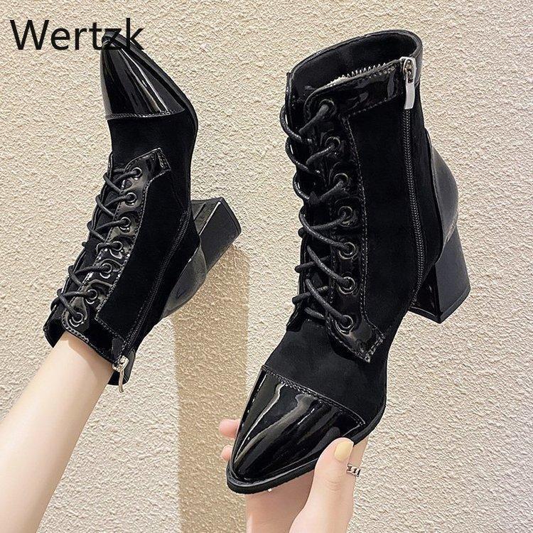 Wertzk Spring/Fall Shoes Woman 2020 Boots Rhinestone Block Heel Soft Leather Boots Female Booties Sequins Zip Large Size BLACK1, Black
Wertzk Spring/Fall Shoes Woman 2020 Boots Rhinestone Block Heel Soft Leather Boots Female Booties Sequins Zip Large Size BLACK1, Black