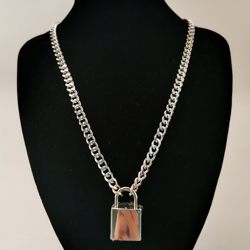 Choker Lock Necklace Layered On The Neck With Lock Punk Jewelry Key Padlock Pendant Chain For Women Men Sweater Chains Necklaces Y200730