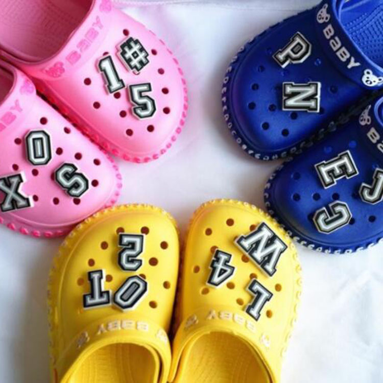 Letter shoe flowers part accessories decortion buckle button for clog garden sandal charms 7 colors