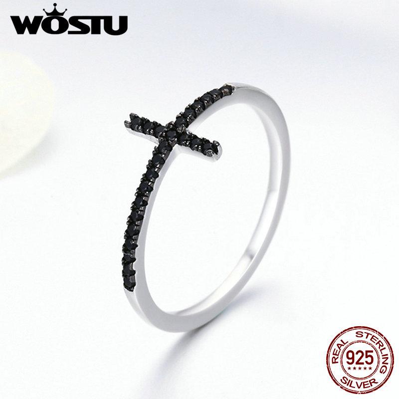 WOSTU Real 100% 925 Sterling Silver Faith Cross Shape Finger Rings For Women ,Black Clear CZ Sterling Silver Jewelry Gift
WOSTU Real 100% 925 Sterling Silver Faith Cross Shape Finger Rings For Women ,Black Clear CZ Sterling Silver Jewelry Gift