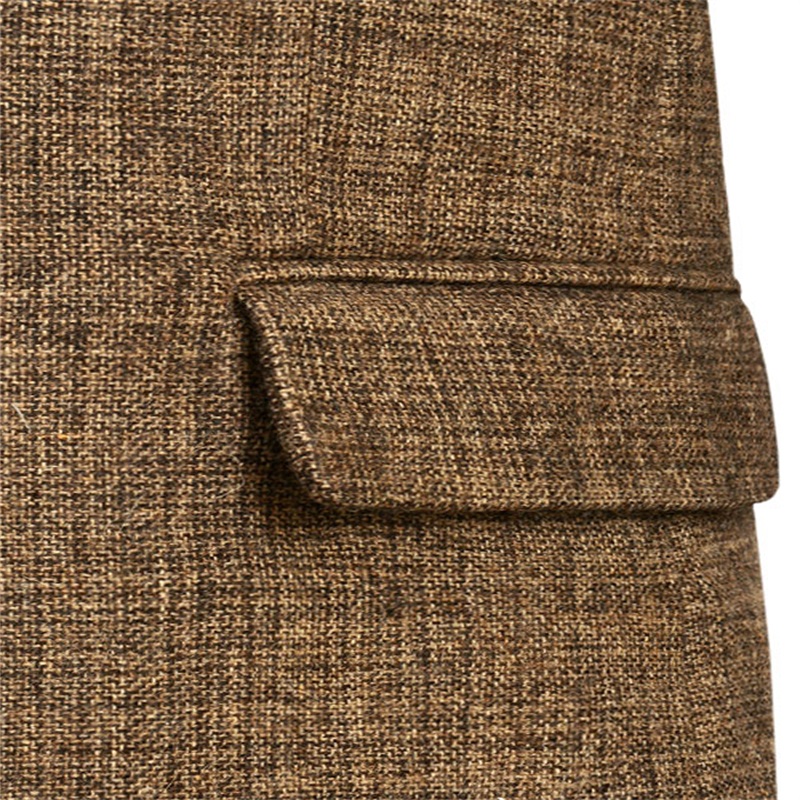 Khaki Handsome Men Suits Thick Notch Lapel Wedding Tuxedos 3 Piece Two Button Blend Vintage Tailored Fit Suits For Best Man Custom Made