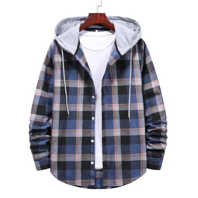 Plaid Shirts Hooded Outwear Long Sleeve Casual Male Chemise Homme Plaid Printed Shirts Hip Hop Streetwear Blouse Tops, Brown
Plaid Shirts Hooded Outwear Long Sleeve Casual Male Chemise Homme Plaid Printed Shirts Hip Hop Streetwear Blouse Tops, Brown