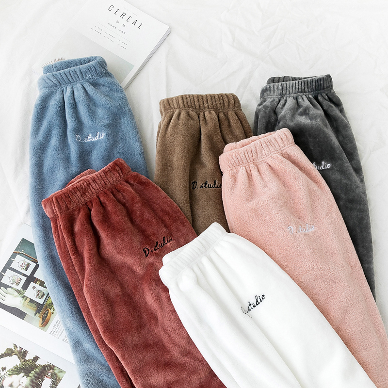 Women's Pajama Set Warm Flannel Pajamas Sleepwear Homewear Thick Winter Velvet Female Plush Pyjamas Suit Sweatshirt Hoodies 201113