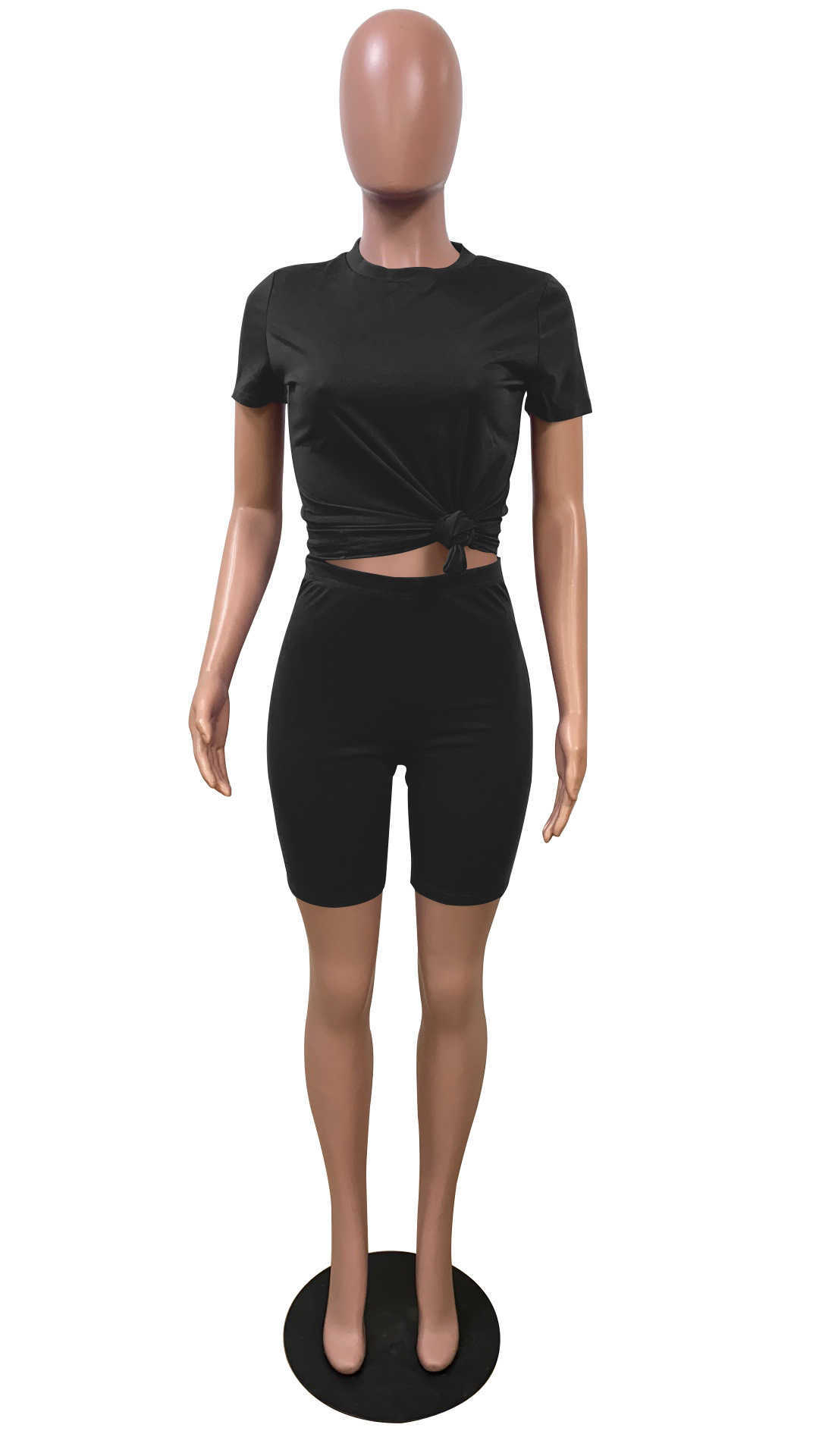 tracksuits Fashion casual suit round neck short sleeve suit women sports jogging suits 2 piece set S-5XL