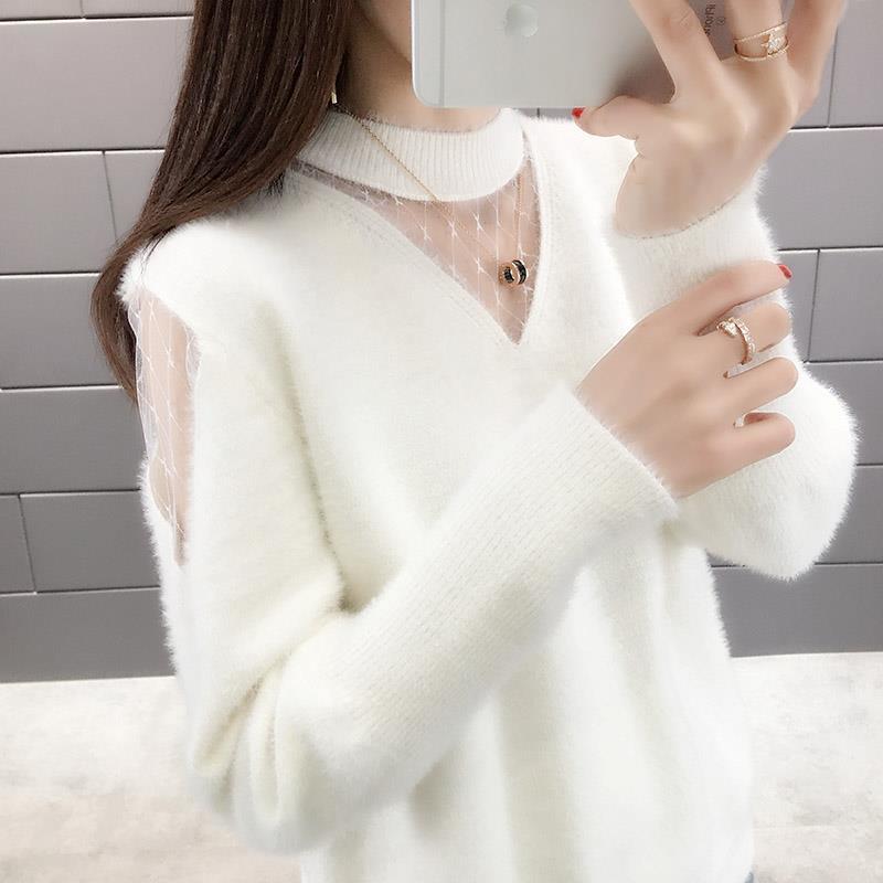 Women 2021 Autumn Winter Fashion Imitation Mink Velvet Lace Tops Female Loose Sweater Bottoming Tops Ladies Knit Warm W779, Pink
Women 2021 Autumn Winter Fashion Imitation Mink Velvet Lace Tops Female Loose Sweater Bottoming Tops Ladies Knit Warm W779, Pink