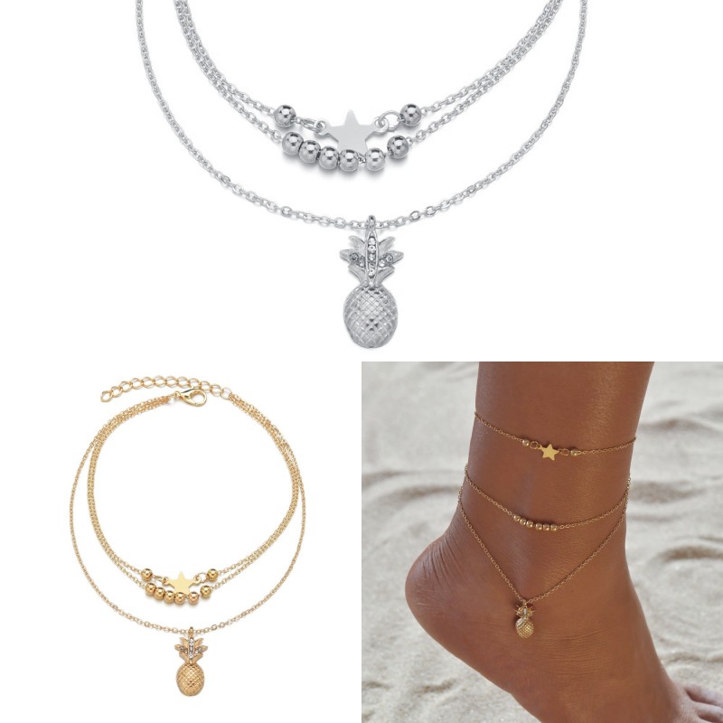 Multilayer Men Women Ankle Jewelry Pineapple Beaded Stars Pendant Ankles Bracelets Alloy Anklets Chain 2020 Fashion New Arrival 2ym J2B, Red;blue
Multilayer Men Women Ankle Jewelry Pineapple Beaded Stars Pendant Ankles Bracelets Alloy Anklets Chain 2020 Fashion New Arrival 2ym J2B, Red;blue