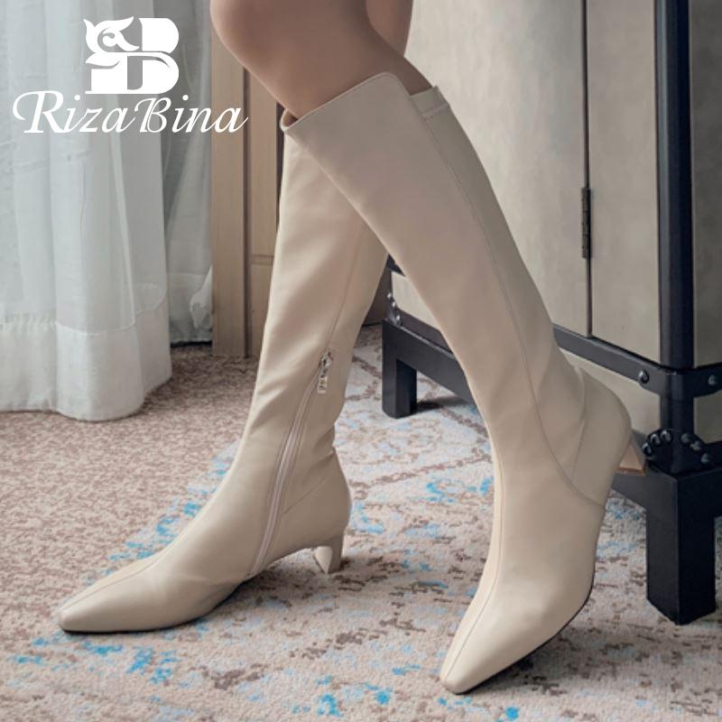 RIZABINA Women Knee Boots Thick Heel Pointed Toe Zipper Shoes Winter Warm Shoes Fashion Women Party Footwear Size 33-40, Beige
RIZABINA Women Knee Boots Thick Heel Pointed Toe Zipper Shoes Winter Warm Shoes Fashion Women Party Footwear Size 33-40, Beige