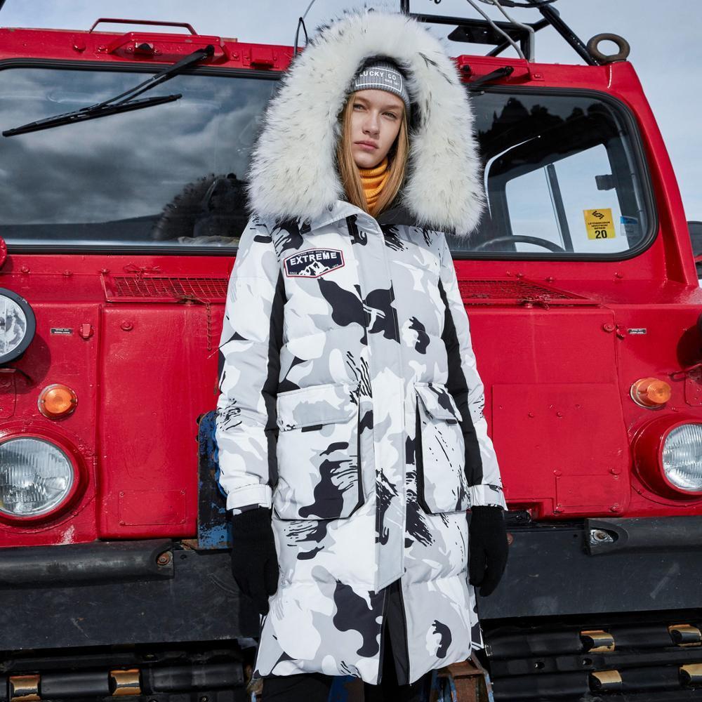 BOSIDENG new women's hooded real fur collar long down jacket winter goose down jacket winter thicken warm outdoor B90142042 201019