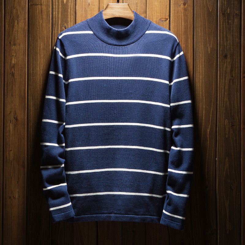 2020 Brand New Winter Men's Sweater Striped Half-high Collar Sweater Overcoat for Male Sweater Clothing, Dark blue
2020 Brand New Winter Men's Sweater Striped Half-high Collar Sweater Overcoat for Male Sweater Clothing, Dark blue