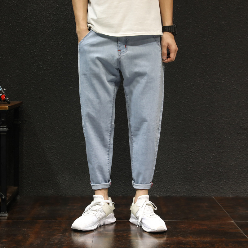 Spring and summer new men's plus size jeans youth wild Harlan Korean denim feet trousers trendy men's pants, Blue
Spring and summer new men's plus size jeans youth wild Harlan Korean denim feet trousers trendy men's pants, Blue