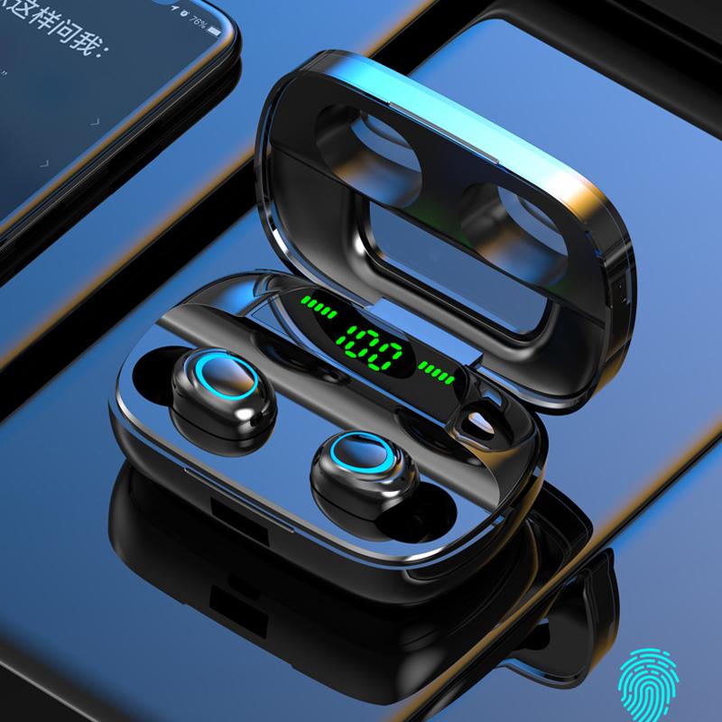 New 5.0 Bluetooth Wireless Earphone Touch Control Headset Noise Gaming Earbuds With Mic 3500mAh Power Bank For Phone, Black
New 5.0 Bluetooth Wireless Earphone Touch Control Headset Noise Gaming Earbuds With Mic 3500mAh Power Bank For Phone, Black