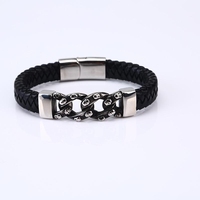 Christmas Gifts Vintage Black Leather Pulseras Fashion Stainless Steel Skeleton Skull Bracelet For Women Lovers Party Jewelry
Christmas Gifts Vintage Black Leather Pulseras Fashion Stainless Steel Skeleton Skull Bracelet For Women Lovers Party Jewelry