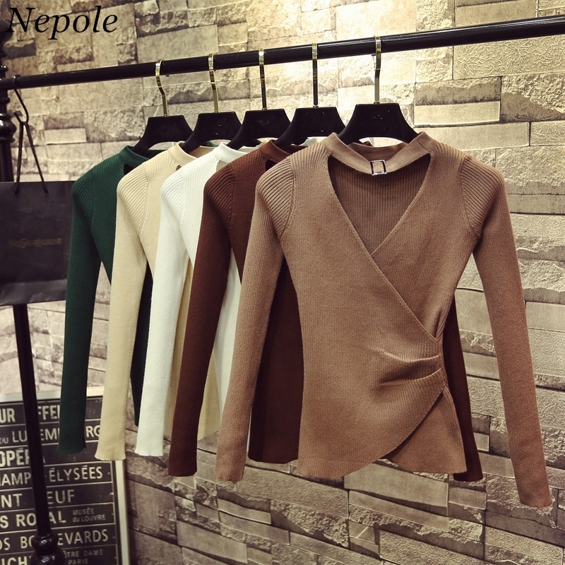 Neploe Helter Neck Elastic Grace Women Sweater Solid Knitted Female Pullover Spring Autumn New Elegant Sueter Mujer 69244 201201, Dark green
Neploe Helter Neck Elastic Grace Women Sweater Solid Knitted Female Pullover Spring Autumn New Elegant Sueter Mujer 69244 201201, Dark green