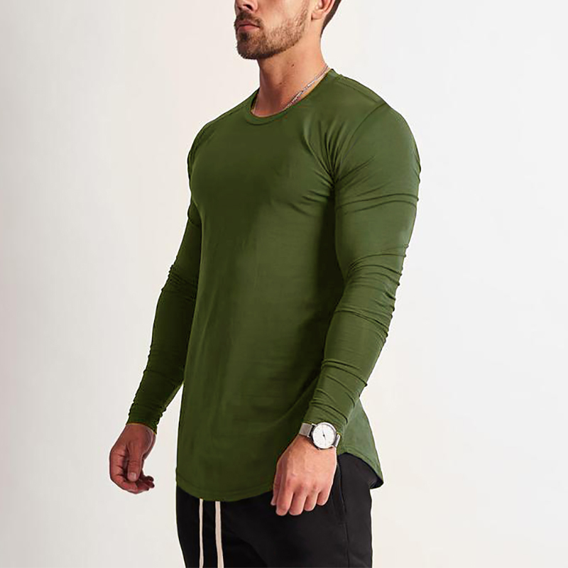 New Fashion long sleeve t shirt men Sporting T-shirt Men Fitness Men's solid o-neck Gyms Bodybuilding Tshirt homme 201202
