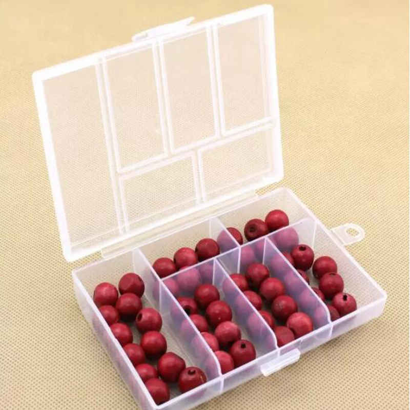 Empty 6 Compartment Plastic Clear Storage Box For Jewelry Nail Art Container Sundries Organizer