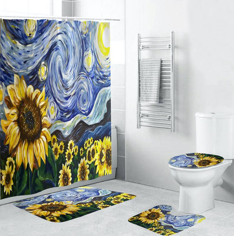 Galaxy Night Starry Sky 4 Pcs Bath Curtains with Free Hook Bath Rug Toilet Lid Cover Floor Mat Outer Space Print Bathroom Decor
Galaxy Night Starry Sky 4 Pcs Bath Curtains with Free Hook Bath Rug Toilet Lid Cover Floor Mat Outer Space Print Bathroom Decor