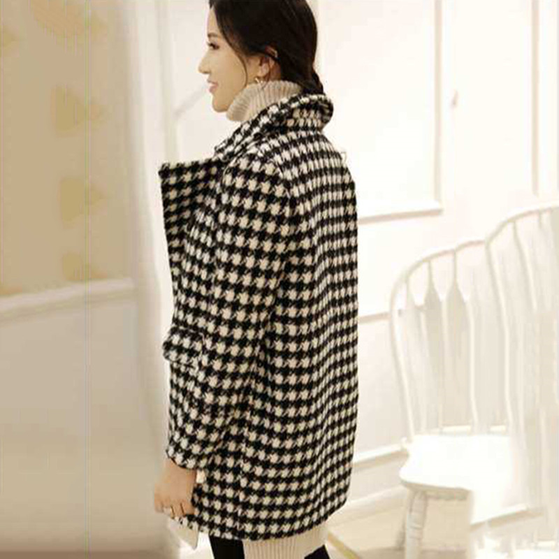 Elegant Woolen plaid coat women Spring Autumn Casual Wool Outwear Female Winter Soft Warm Wool Jackets Ladies Streetwear 201112
