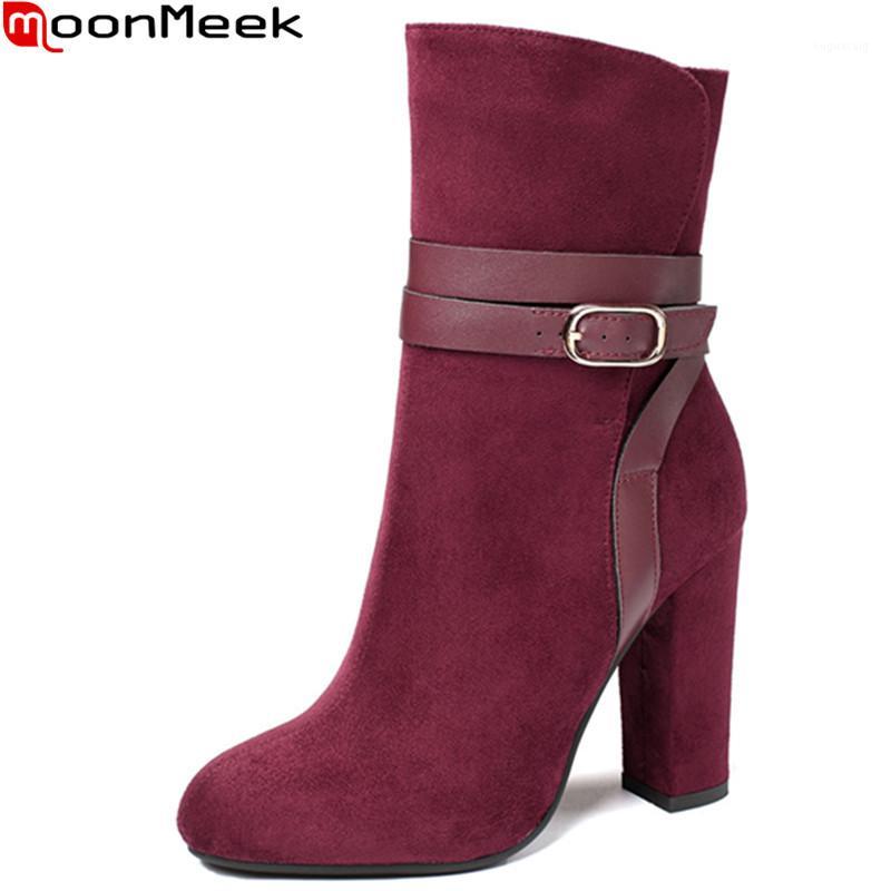 MoonMeek 2020 New arrival women boots thick high heels round toe ladies shoes winter solid color ankle boots big size 34-431, Black
MoonMeek 2020 New arrival women boots thick high heels round toe ladies shoes winter solid color ankle boots big size 34-431, Black