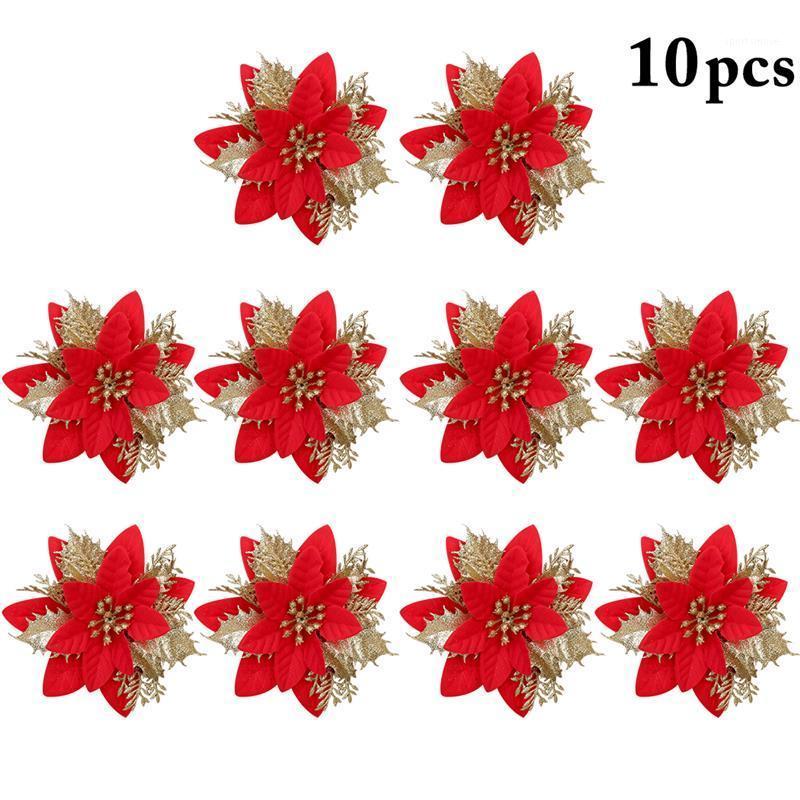 10pcs Artificial Flowers For Decoration Glitter Poinsettia Fake Flowers DIY Christmas Tree Home Wedding Decoration Flower Head1
10pcs Artificial Flowers For Decoration Glitter Poinsettia Fake Flowers DIY Christmas Tree Home Wedding Decoration Flower Head1