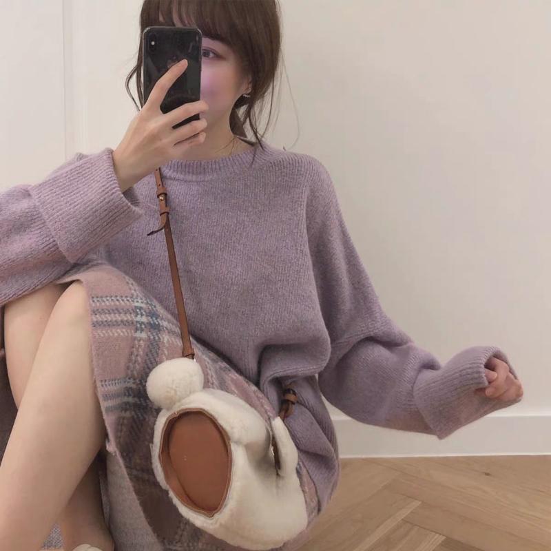 Sweater female lazy wind gentle wind pullover loose coat new round neck autumn and winter sweater thickened, Green
Sweater female lazy wind gentle wind pullover loose coat new round neck autumn and winter sweater thickened, Green
